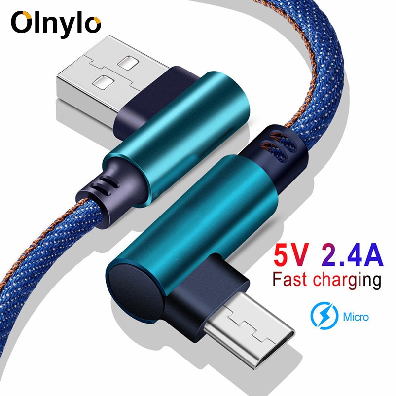 Olnylo Mikro USB Kabel 90 grad Schnelle Ladegerät Ladung Kabel für Huawei USB Kabel Mikro Daten Kabel für Samsung HTC Android Telefon