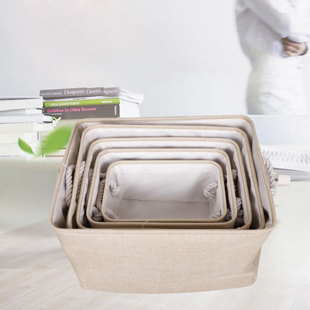 Multifunctional Storage Organizer Canvas Fabric Foldable Basket Laundry Storage Baskets with Handles Easier for storage
