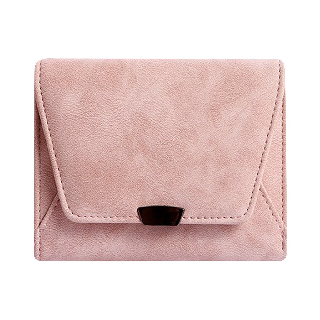 Maioumy Portemonnee Mode Pure Kleur Vrouwen Portemonnee Zakelijke Creditcard Houder Portemonnee Portemonnees Vrouwen Kleine Verse Clutch Bag Portemonnee: Pink 