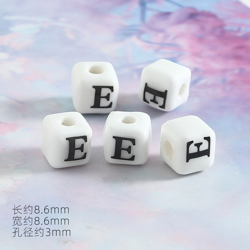 8mm Keramik Buchstabenperlen Diy Schmuck Armbänder Handgefertigtes Accessoire 5/10 Stück: Blau / 2MM