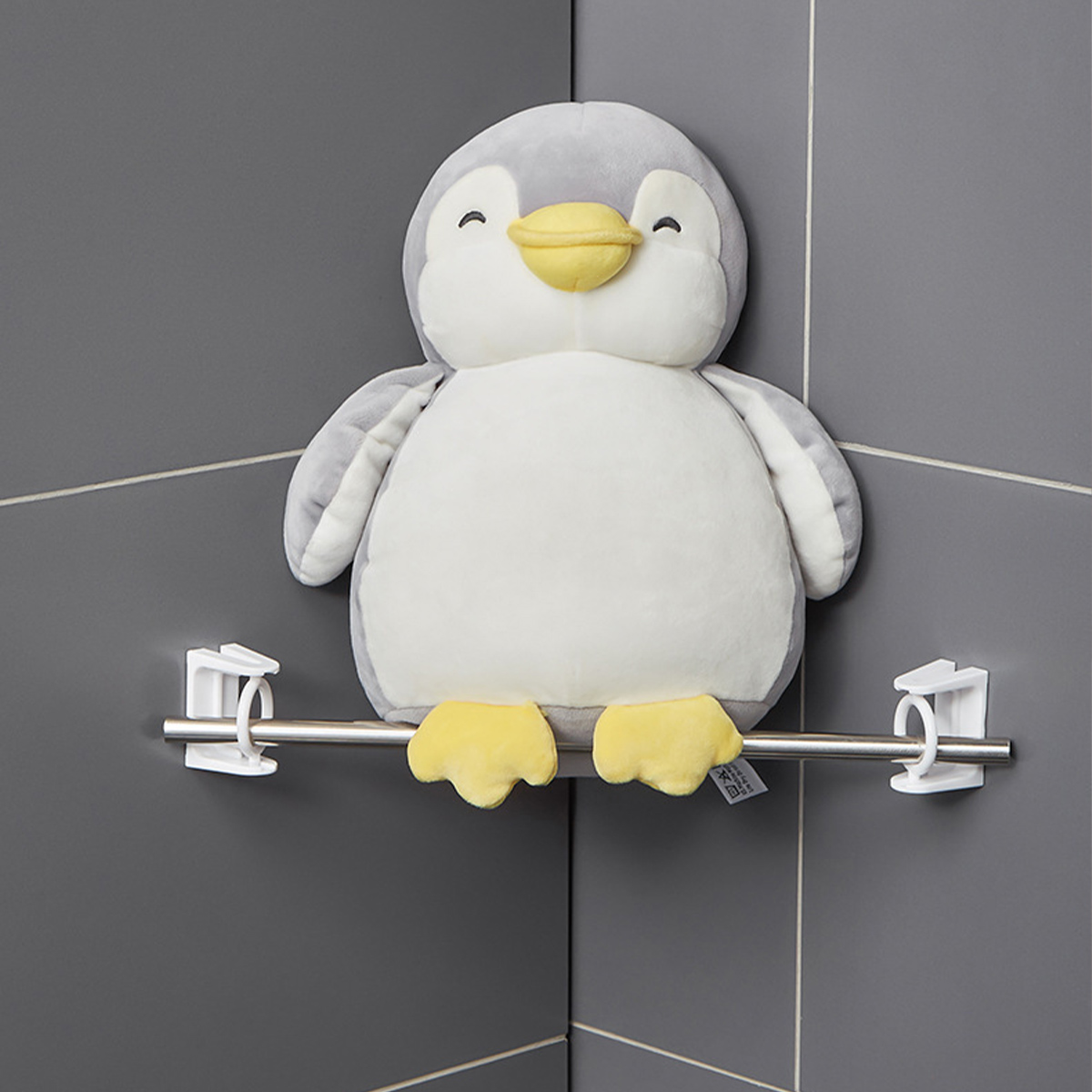 Support Télescopique Rotatif à 360 ° pour Rideau de Douche, Crochet Auto-Adhésif, Barre Porte-Serviettes, Sans Perceuse