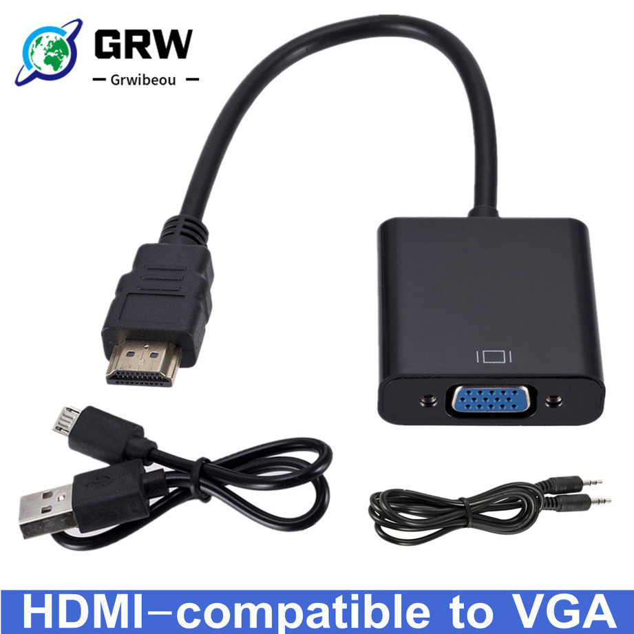 Adaptateur HDMI vers VGA hd1080 p, câble convertisseur pour Xbox, PS4, PC, portable, TV box, écran de projecteur HDTV