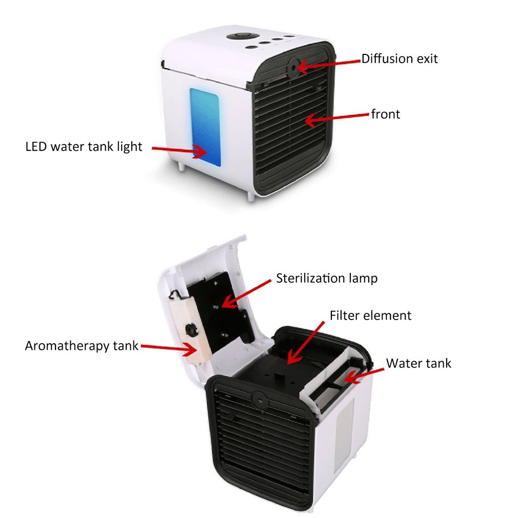 Colorful Humidifier Air Purifier Air Cooler Mini Fans Personal Space Air Conditioner Device