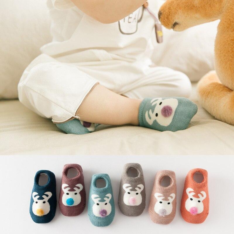 Winter Baby Boys Girls Socks Cotton Animal Thicken Warm Rubber Slip-resistant Floor Socks Cartoon Infant Kids Cute Shoe Socks