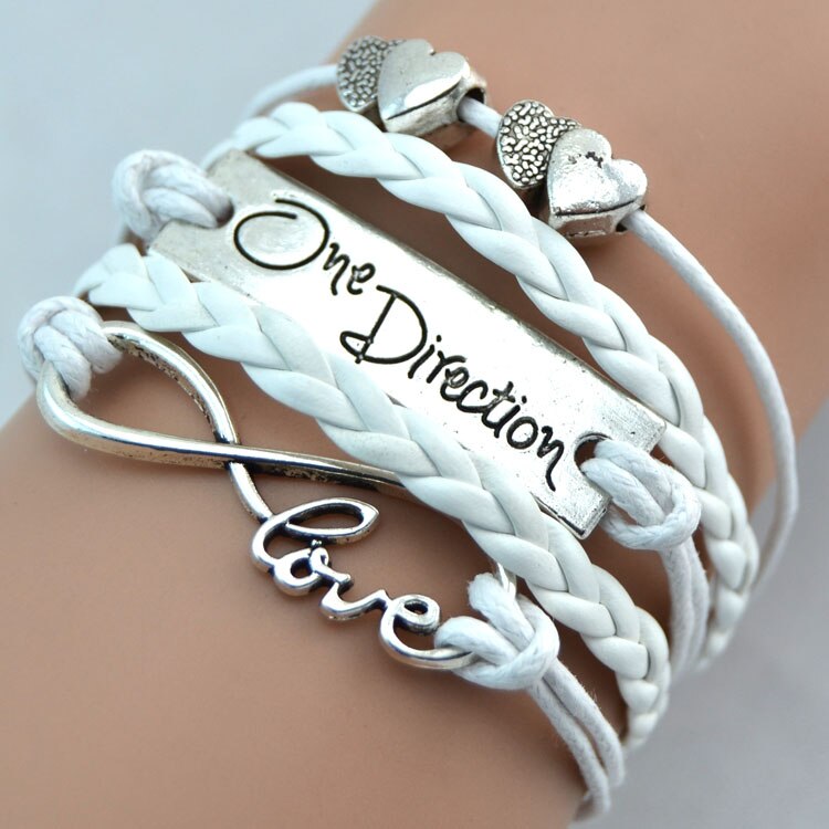 jewelry Chain Girls Heart Charm one direction Bracelets For Women: 8
