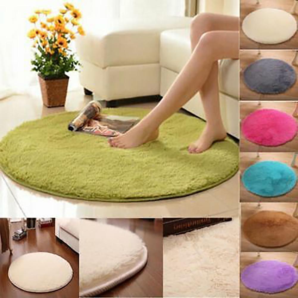 40cm rond salle de bain chambre polaire doux anti-dérapant tapis de sol tapis décor à la maison