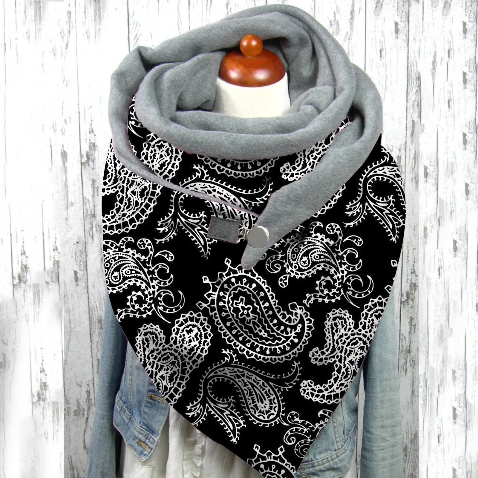 4#  winter dames multifunctionele sjaals kerst print knoop zachte wikkel casual warme sjaals sjaals knoop zachte wikkel sjaals: A