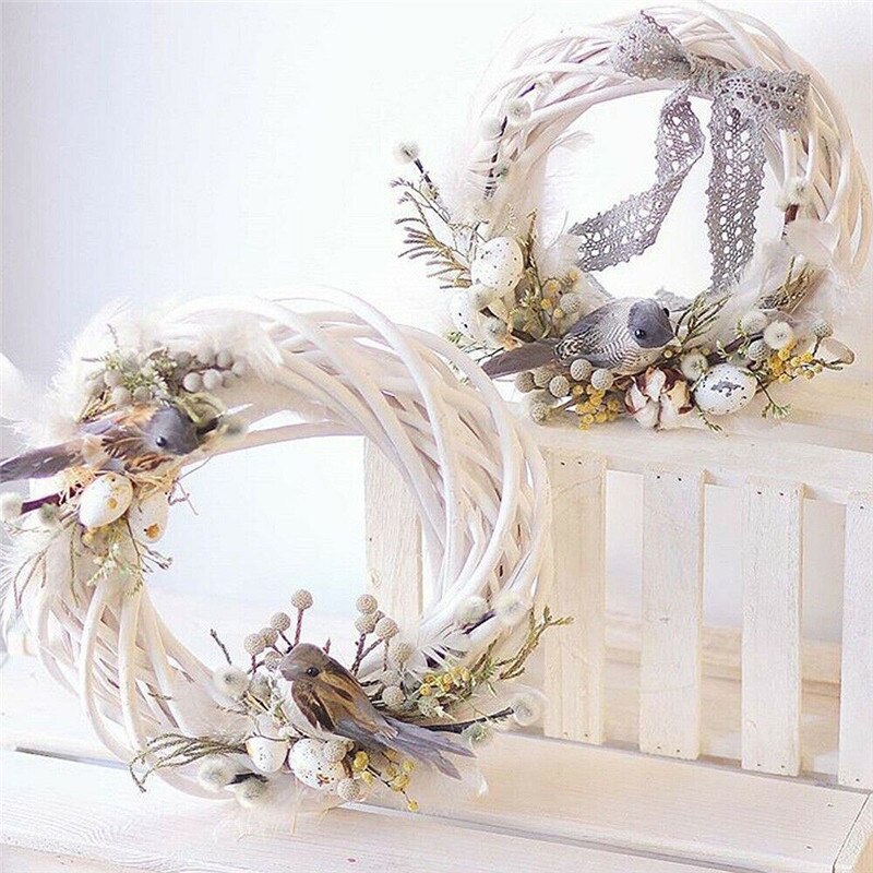 Couronne en osier et rotin de noël 10/15/20/25/30 CM, anneau de vigne, cercle Floral, ornements naturels, accessoires artisanaux bricolage
