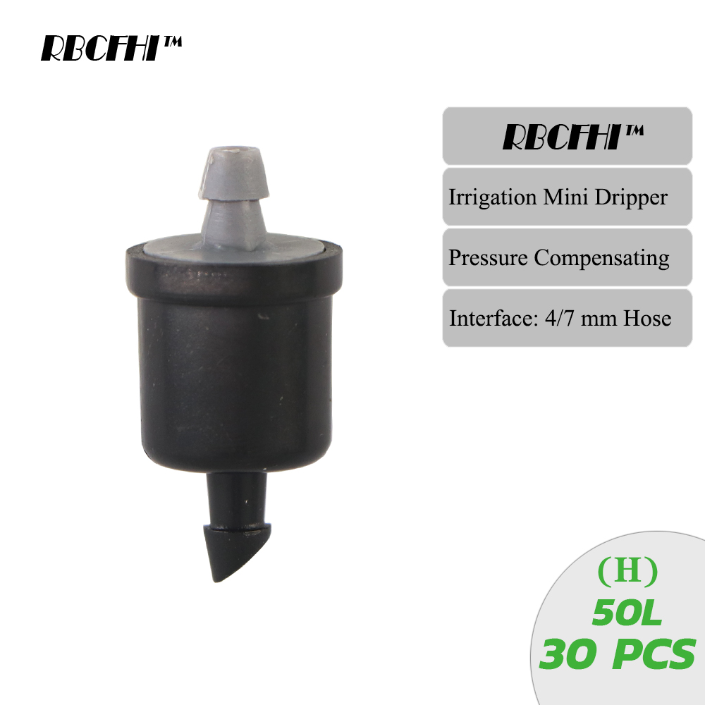 RBCFHI 4/6/8/10/20/30/40/50/60L Fixed Flow Pressure Compensating Drip Emitter Self-Cleaning Durable Garden Irrigation Dripper: Blue