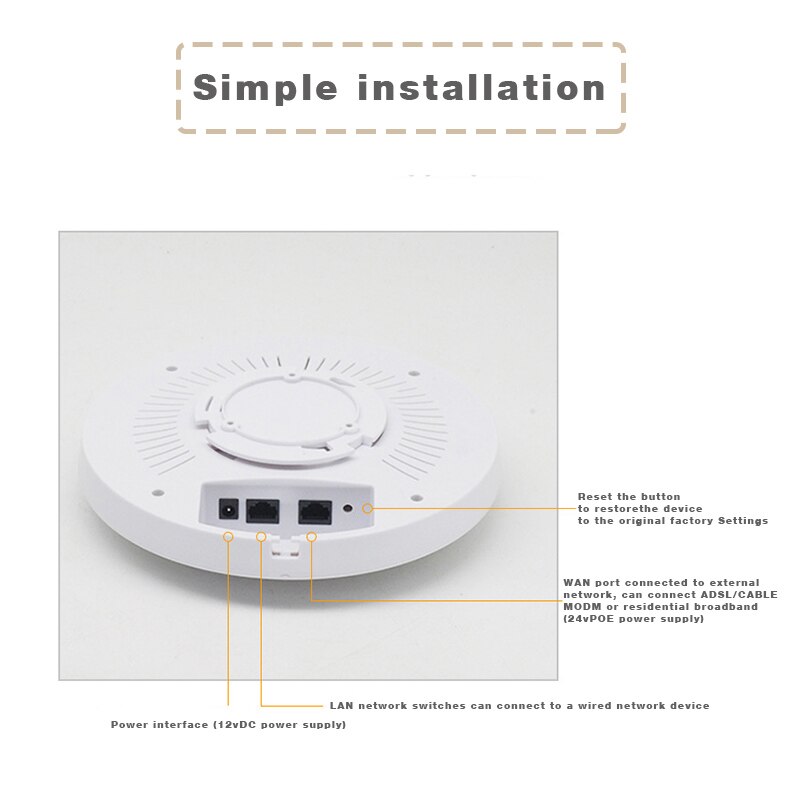 300Mbps in Wall WiFi Access Point Wireless Socket AP for Hotel WiFi Project Support AC Management RJ45 RJ11 WPS Encryption