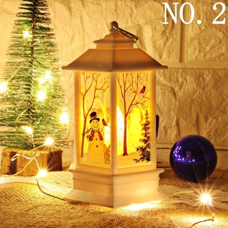 Christmas Decoration Warm Light Snowman Santa Elk Mini Angel Fairy Lantern Lighting Toy for Kid: Black