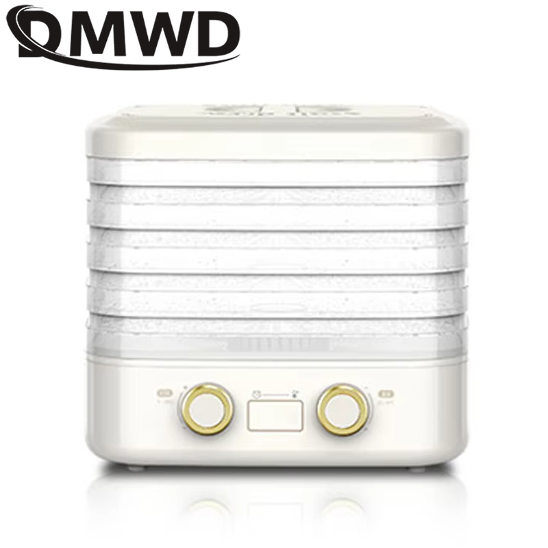 Secador de aire multifunción para frutas secas, máquina de secado de carne, verduras y hierbas, temporizador Digital, Control de temperatura, deshidratador de alimentos, 5 bandejas: Verde claro / 220 V