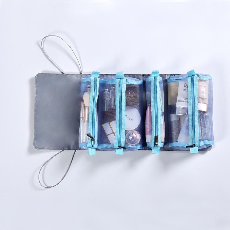 Multifunctionele cosmetische opbergtas grote verpakkingskubussen waterdichte nylon bagage organizer toilettas reisaccessoires: Grijs