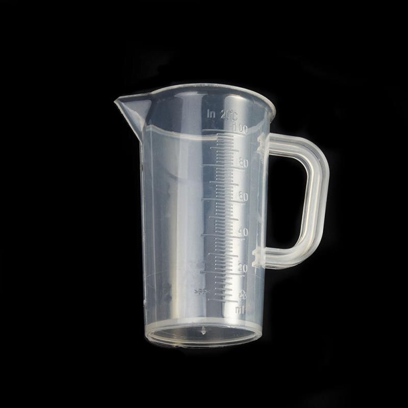 Measure Jug Pour Spout Surface Kitchen Laboratory Measuring Cup Scale Transparent Cooking Tool 20/30/50/300/500/1000ML #1025: 100ml with Handle