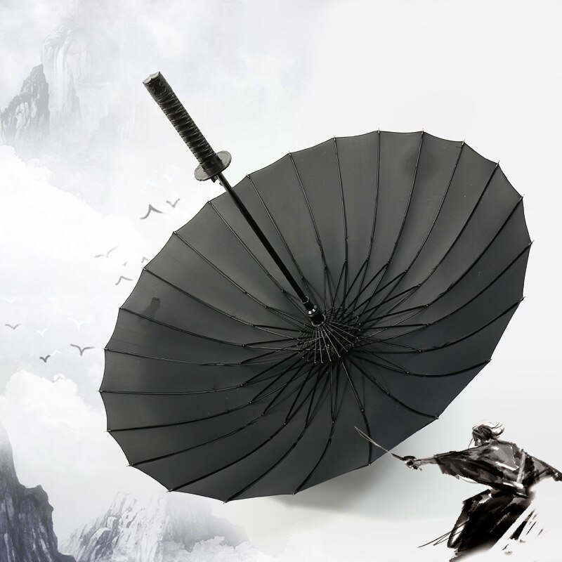 Long Handle Samurai Sword Umbrella Japanese Ninja-like Large Windproof Sun Rain Straight Umbrella Auto Open For Man