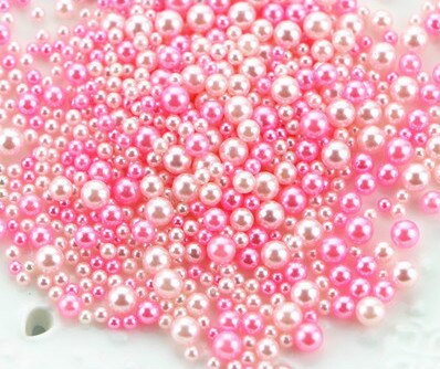 9g/pack 2.5-5mm Mixed Gradient Pearls Without Holes Resin Accessories Jewelry Fillings Mermaid Beads: pink