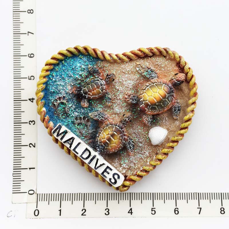 Imanes de nevera de recuerdo turístico de Maldivas asiáticas, artículos de decoración, artesanías, de colección de refrigerador magnético: Azul cielo