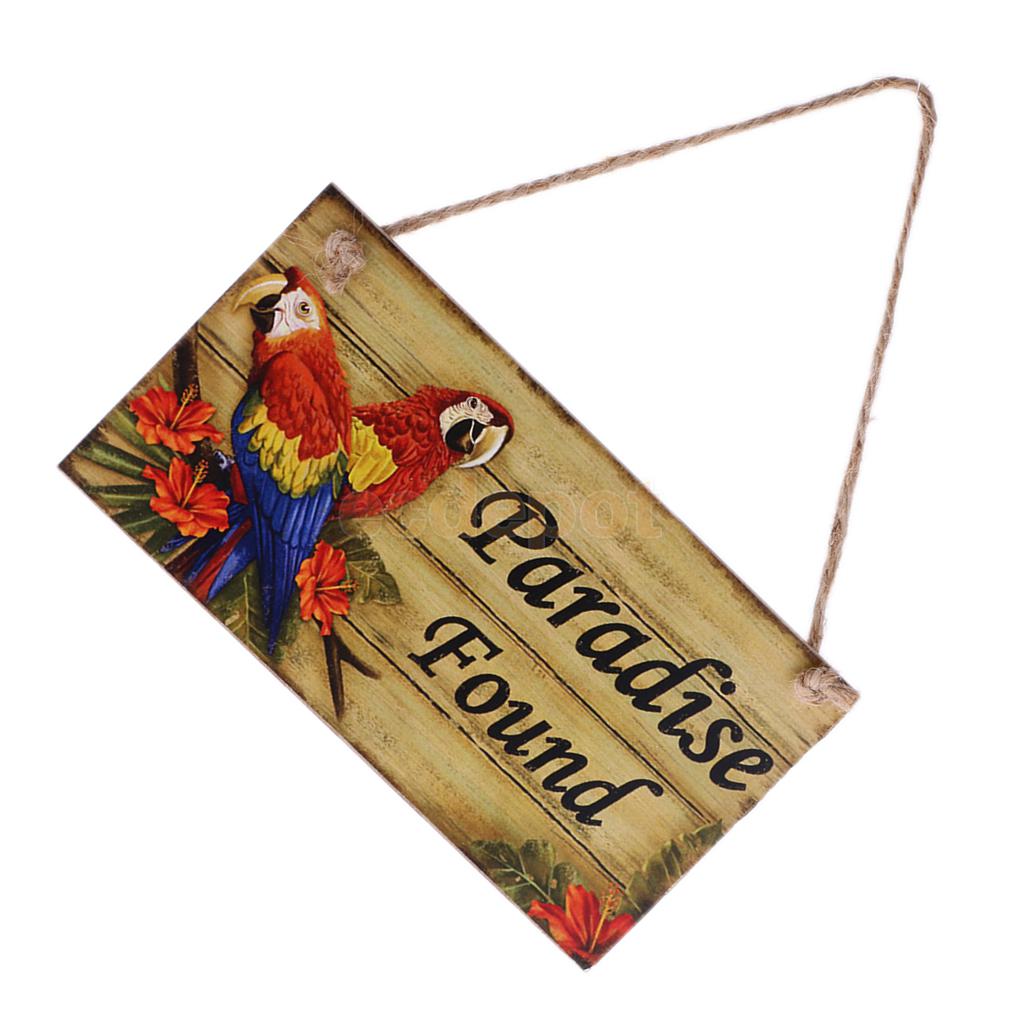 Vintage Woodland Welcome to Paradise/Paradise Found Wooden Plaque with Jute Twine Hanging Sign Photo Prop