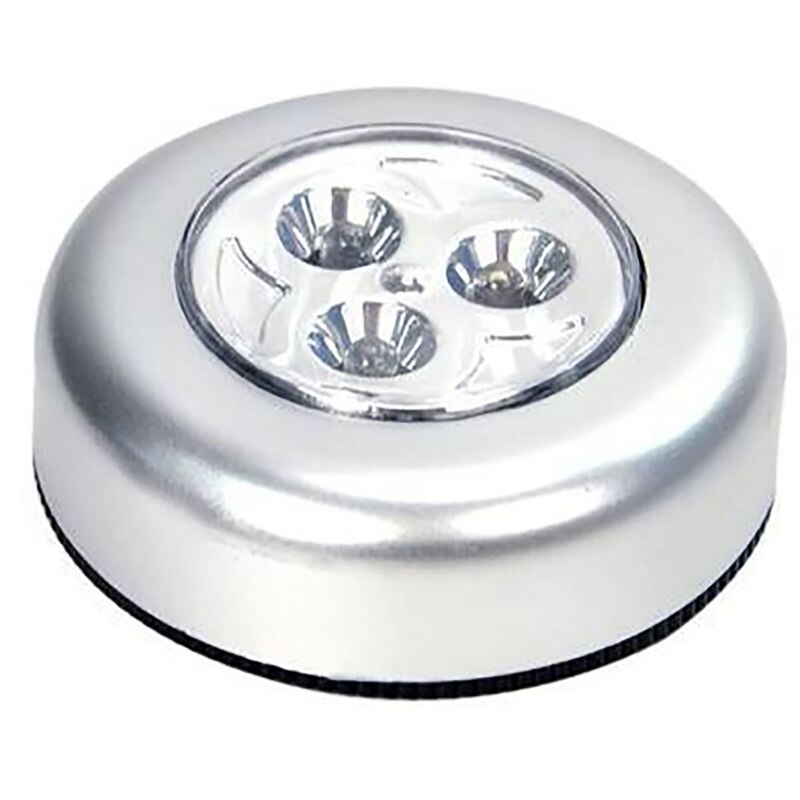 3 LED Touch Push Light Self-Stick On Click Battery Button Spot Lights