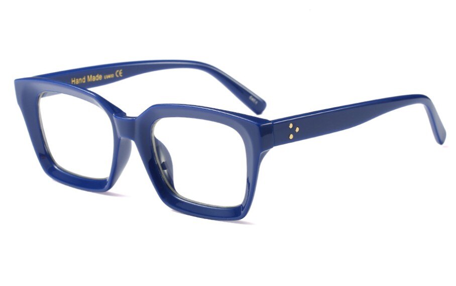 Montura de gafas cuadradas Retro Para hombre y mujer, lentes ópticas de de con remache, a la , para ordenador, 45440: C5 blue clear