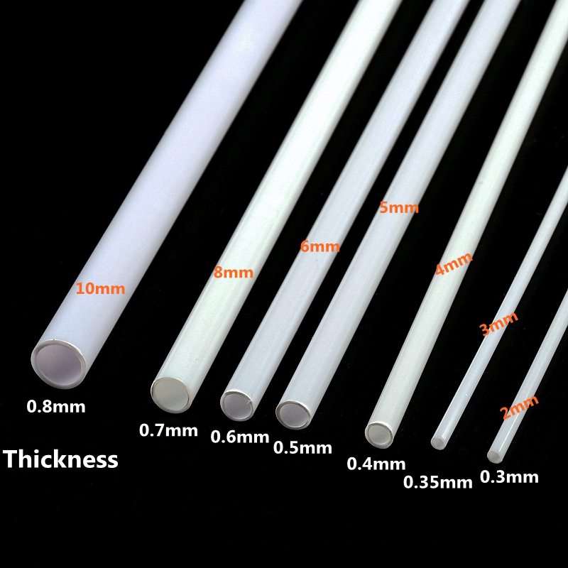 Tubo redondo ABS, tubo hueco de plástico de diámetro 2mm/3mm/4mm/5mm/6mm/8mm/10mm/12mm, Material de mesa de arena hecho a mano, modelo de construcción