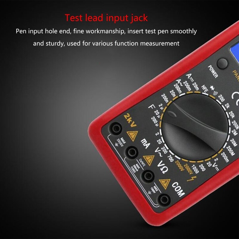 Digital Multimeter with DC AC Voltmeter &amp; Ohm Volt Amp Tester Measures Voltage Current Resistance Meter 2KV High Voltage Q84D
