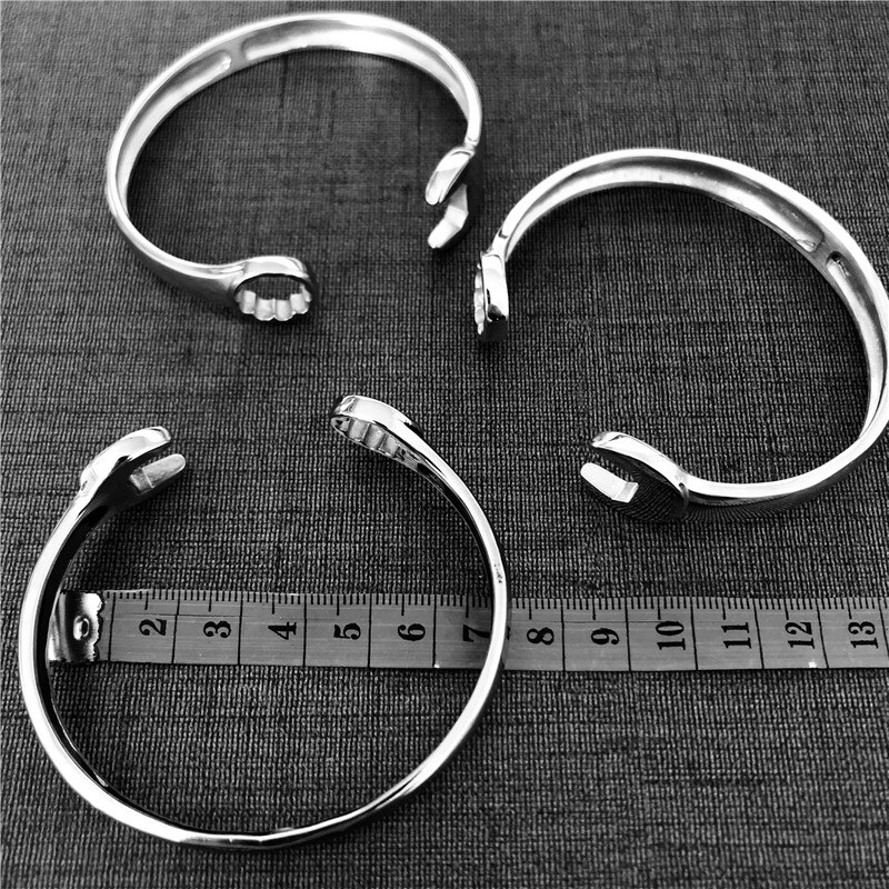 brazalete llave inglesa 316L de acero inoxidable Cool de pulido llave pulsera