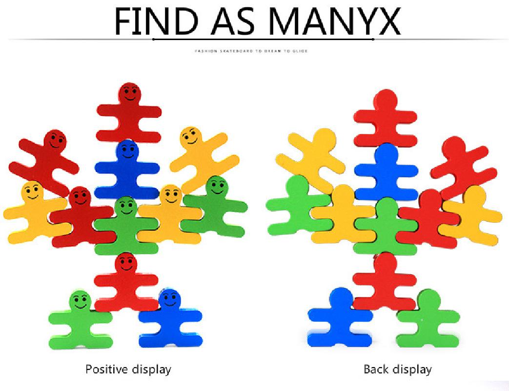 16pas Smiley Lachende Pop Houten Balans Blokken Spel Vroege Jeugd Onderwijs Educatief Vroeg Leren Puzzel Speelgoed