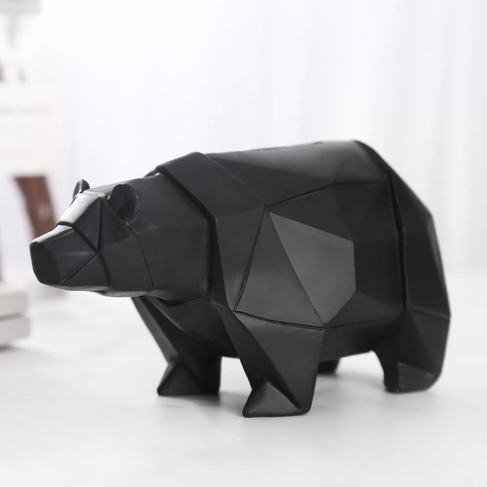 Mini mignon animaux tirelire polygone hippopotame ours polaire pour enfants adultes tirelire économiser des pièces de monnaie boîte décoration en plastique sûr