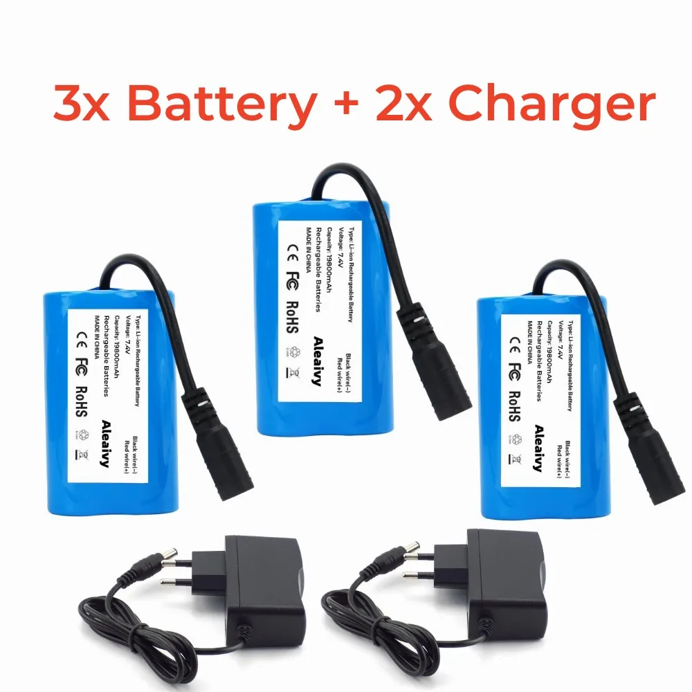 Li-ion-batteri 7.4v 19800 för  v020 v900 -5 v007 c18 h18 v18 d18b fx88 fjärrkontrollerade rc-fiskebåtsbatterier: Gul