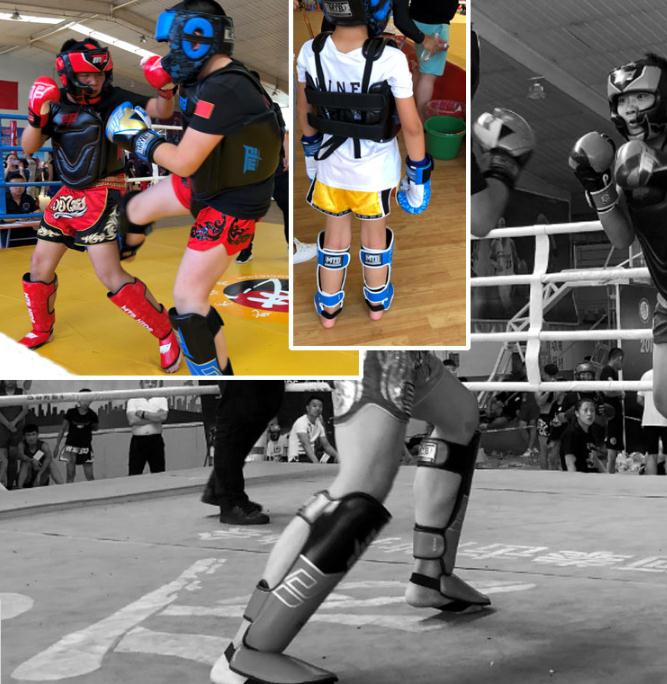 Børn / voksen mma sparring boksning muay thai shin guards w / insteps kickboxing ankel support udstyr wushu benbeskyttere eo