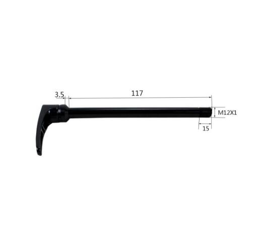 Perno passante anteriore con SYNTACE x12 12x100 per forcelle anteriori ghiaia ciclocross lunghezza testa conica 117mm passo filetto 1mm