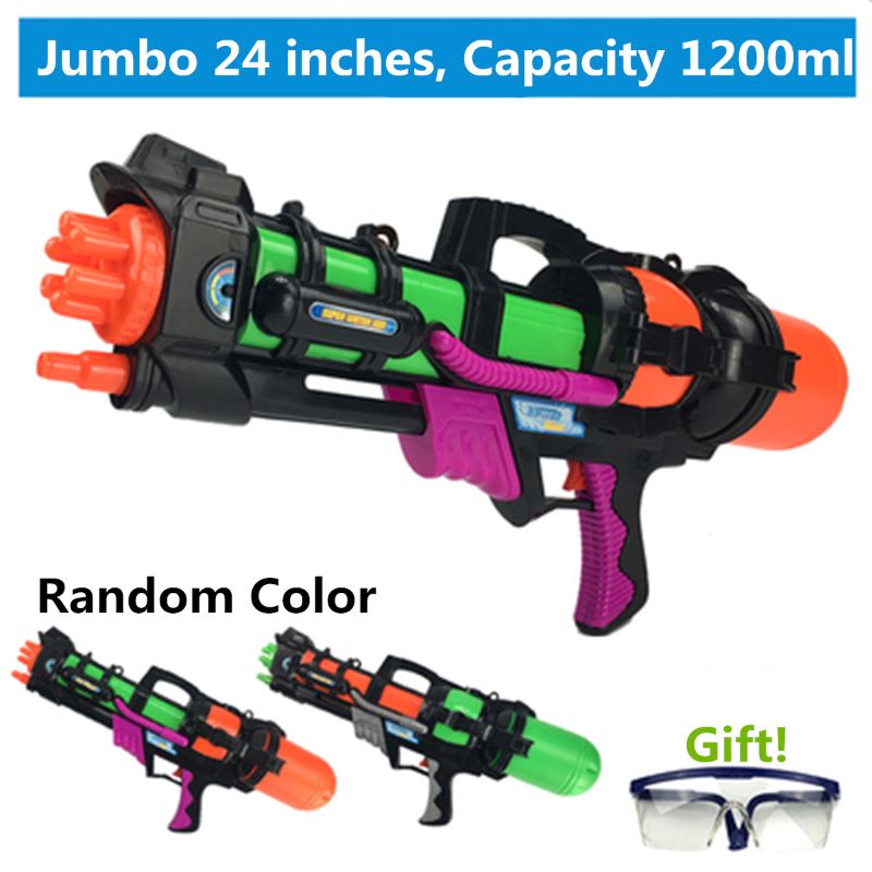 24\" Jumbo Blaster Water With Straps Kids Beach Squirt Toy Boys Favor