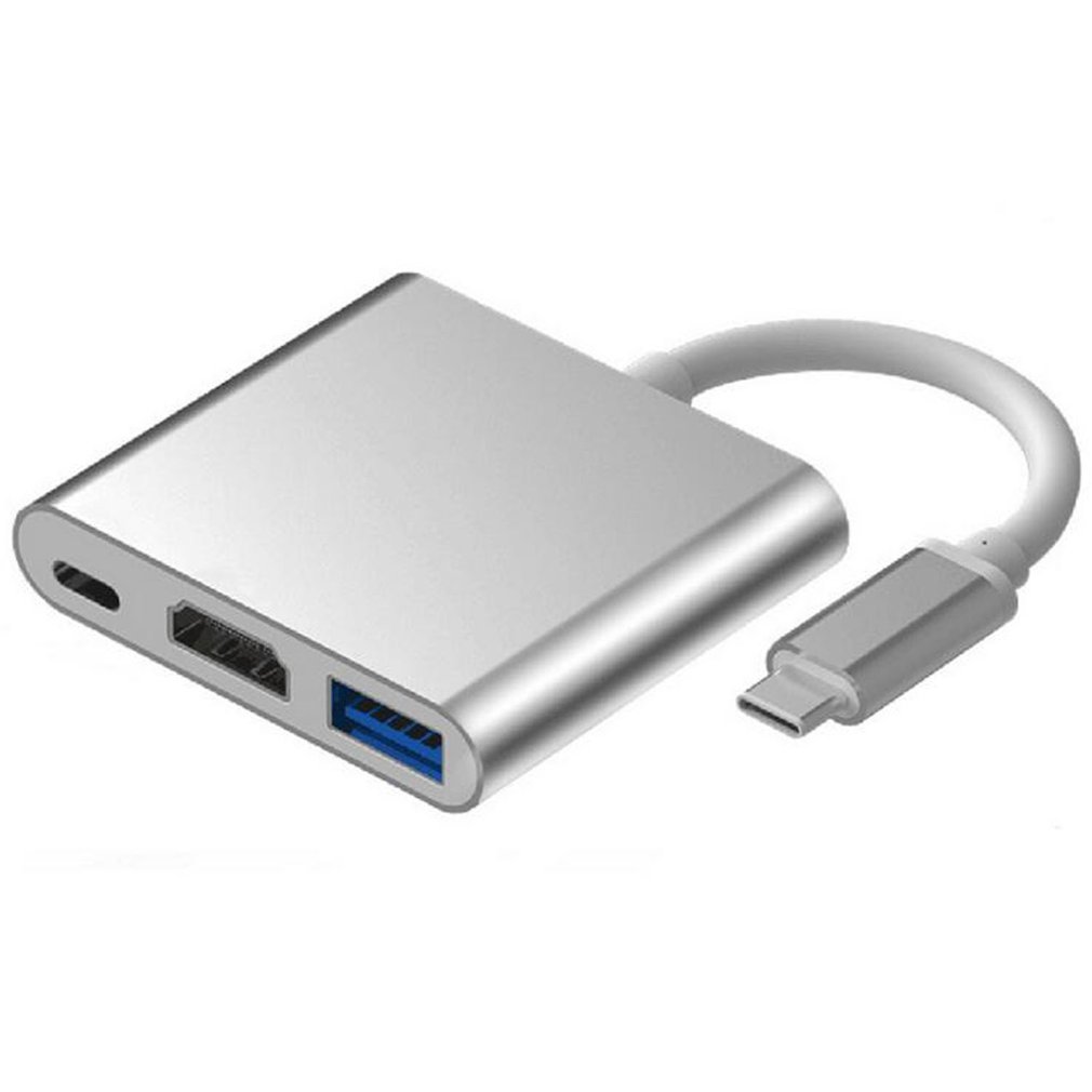 3 In 1 Tragbare Usbc zu Hdmi 3,1 Konverter Adapter Typ c zu hdmi HDMI/USB 3.0/Typ C adapter Typ-C Aluminium Für Macbook