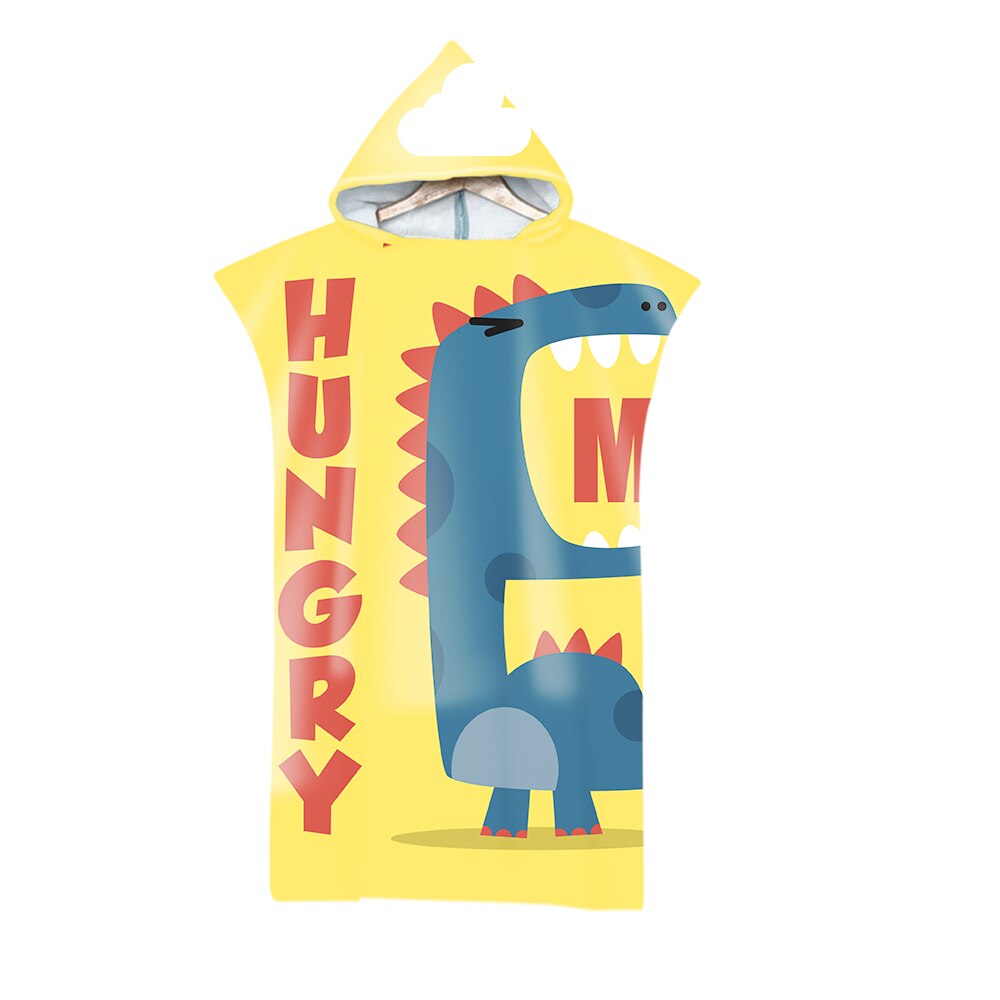 Dinosaur Cartoon Printed Microfiber Beach Towel For Kids Adults Soft Hooded Bath Towels Swimming Cloak: 7