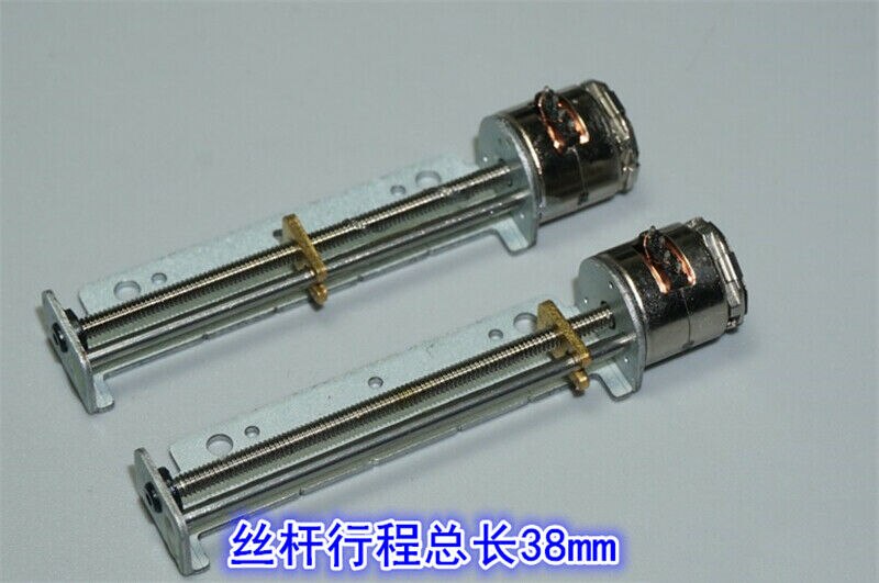 1PC Mini 10mm Stepper Motor 2-Phase 4-Wire Precision Long Linear Screw Stepping Motor Slider Position Block 38mm Stroke 53 Ohms