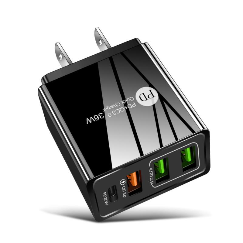 Usb Schnelle Ladegerät Schnell Ladegerät 3,0 Universal- Zauberstab praktisch Tablette Ladegeräte Für Iphone 12/11 Samsung Huawei Ladung Ladegerät: uns Schwarz