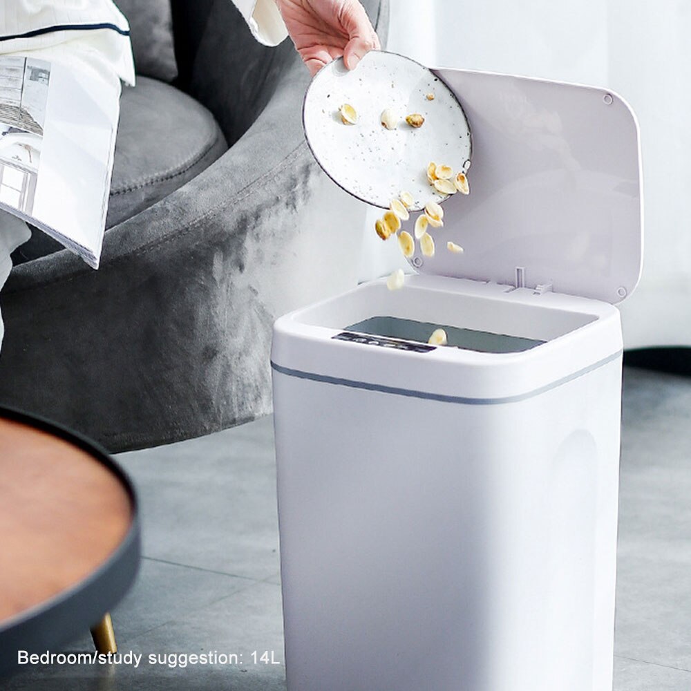 Smart Induction Trash Can Automatic Intelligent Sensor Dustbin Electric Touch Trash Bin for Kitchen Bathroom Bedroom Garbage