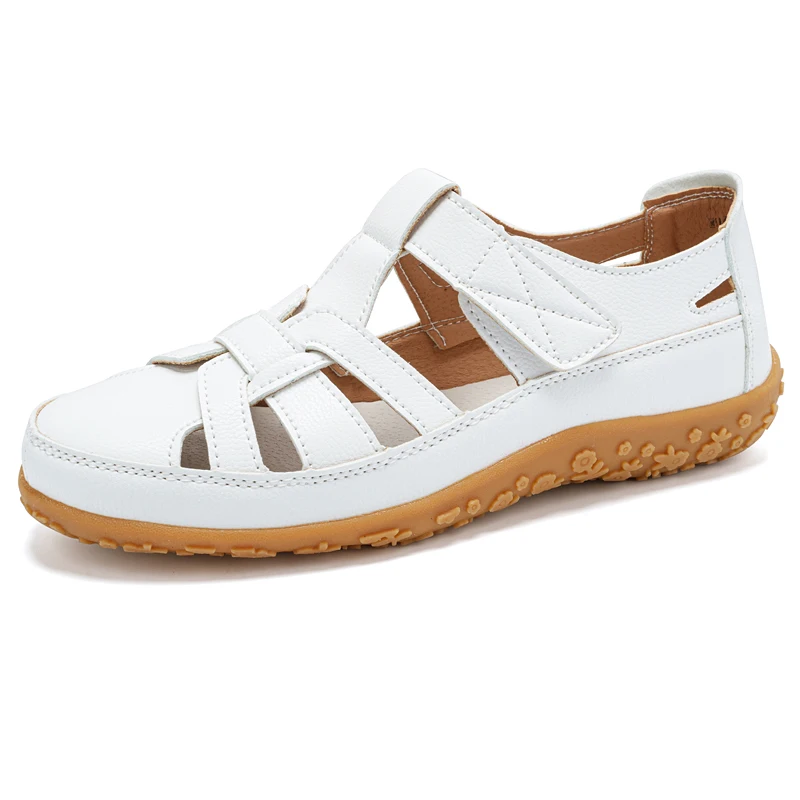 zomer loafers dames sandalen dames sandalen comfortabele flats wandelsandalen bedekte teen strandschoenen damesschoenen schoenen: Sky Blue / 41