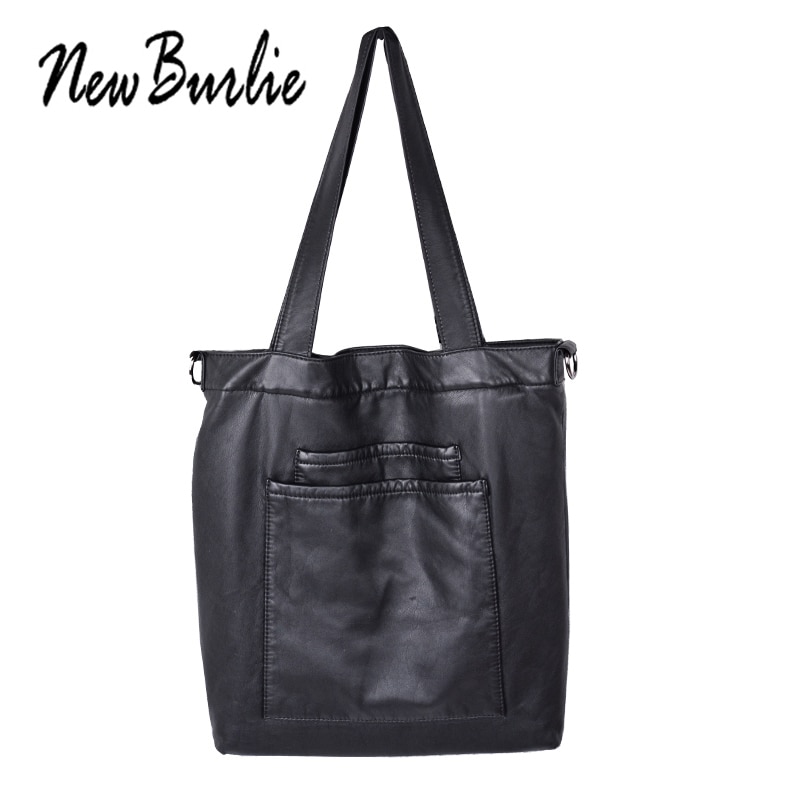 Burlie Women washed Pu Shoulder Bag ladies Casual cross body soft handbag school girl Tote Messenger Bags Bolsa Feminina