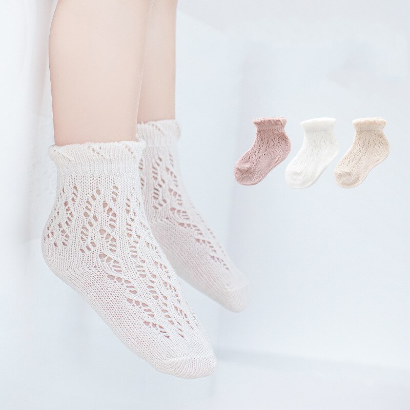 2022 sommer-prinzessinnen-socken aus baumwolle mit spanischem windmuster, babysocken mit hohlem netzmuster, kindersocken, kleinkindsocken, neugeborenensocken