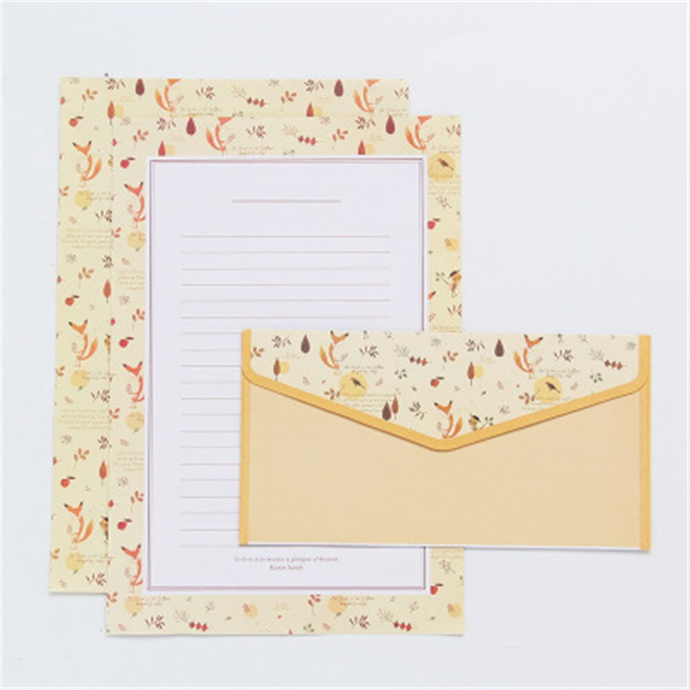 9 stk/parti blomstermønster kuvert postkort bryllup invitation kort papirpose løn brev papir omslag kontorpapir: B