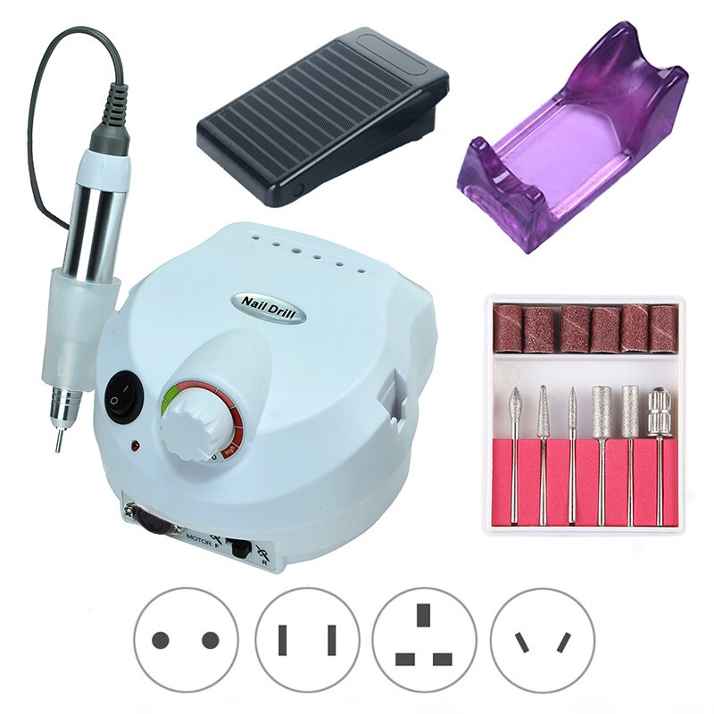 35000RPM Electric Nail Drill Machine Manicure Drill Machine Pedicure Nail Drill Machine Speed Display Nail Drill: 35000 202 white