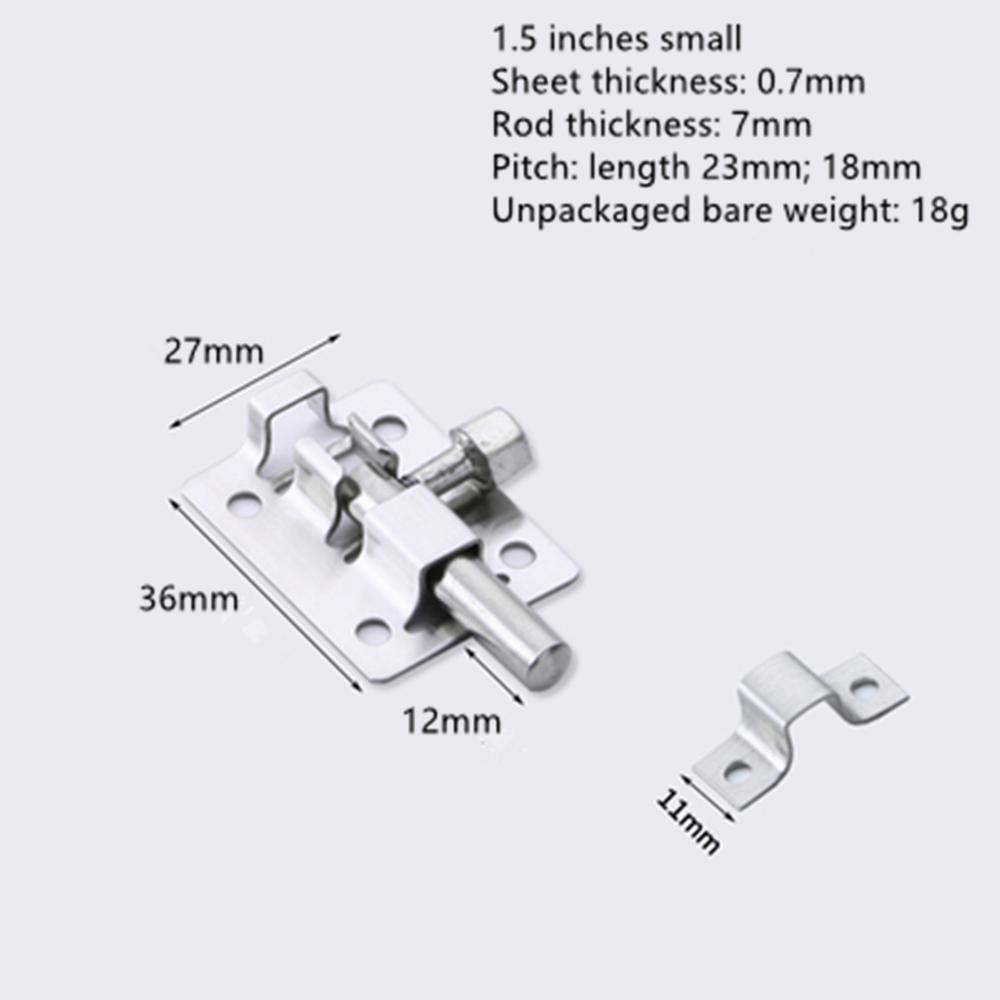 Thick stainless steel latch wooden door latch bathroom door bolt door lock door and window lock buckle anti-theft bolt hardware: Bronze