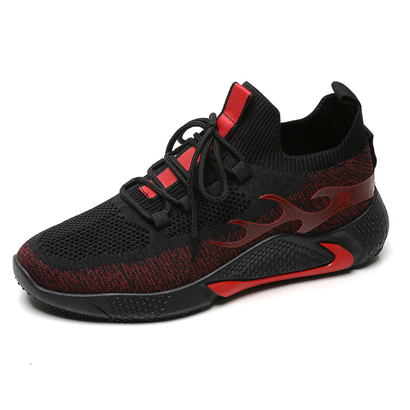 Mens Casual Shoes Shoes Men Lightweight Breathable Comfortable Men Sneakers Lace-up Mesh Flats Zapatos De Hombre: Red / 7.5