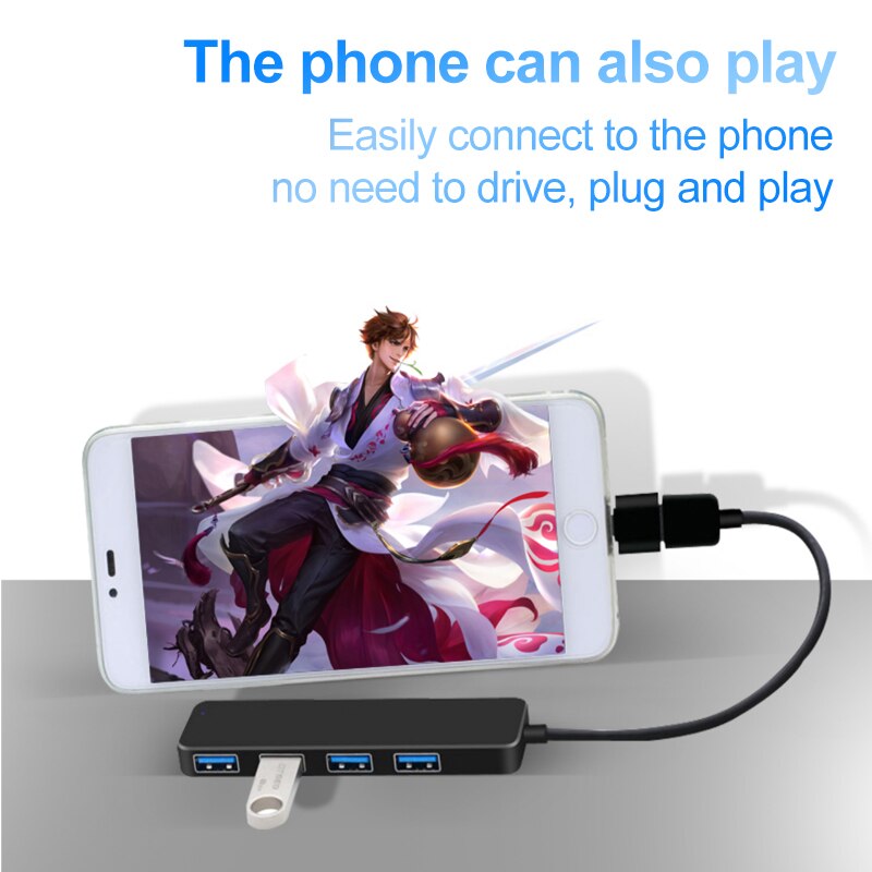 Ockered HUB USB 3.0 4 Ports External Splitter with Micro USB Port Charging for iMac Laptop Computer Accessories HUB USB Adapter