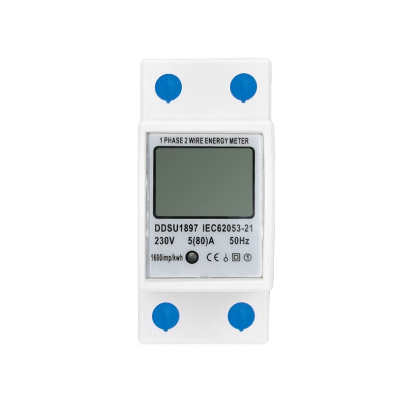 220V Electricity Power Energy Meter 1 Phase 2 Wire Energy Meter Energy Watt Meter Analyzer Electricity Monitor Energy Meter: 80A Backlight