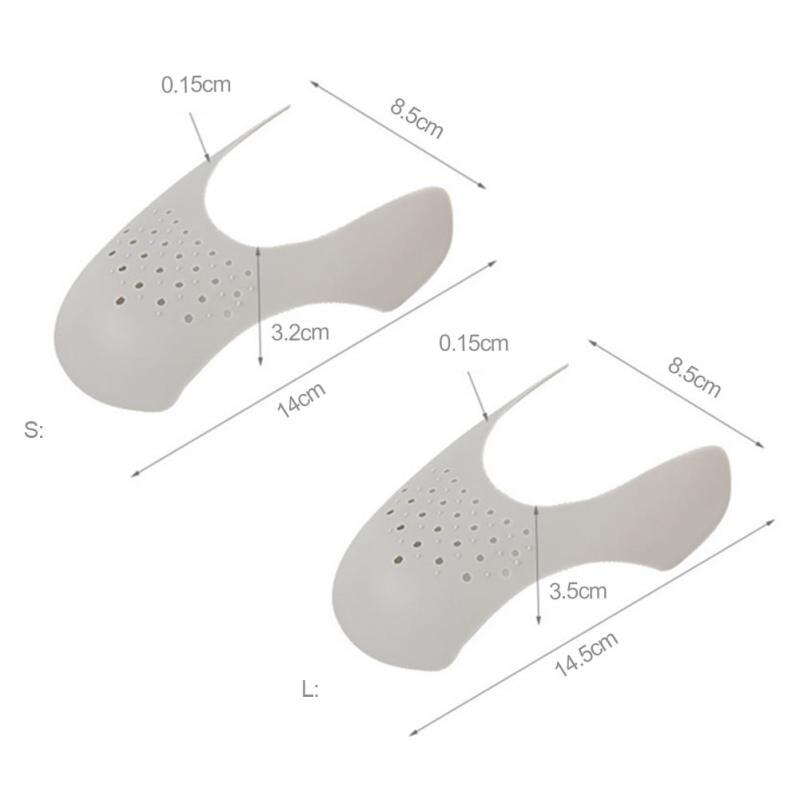 1 par beskytter, der kan vaskes, og holder tåkappen støtteudvidelse universal anti-fold letvægts sko båre bøjning revne