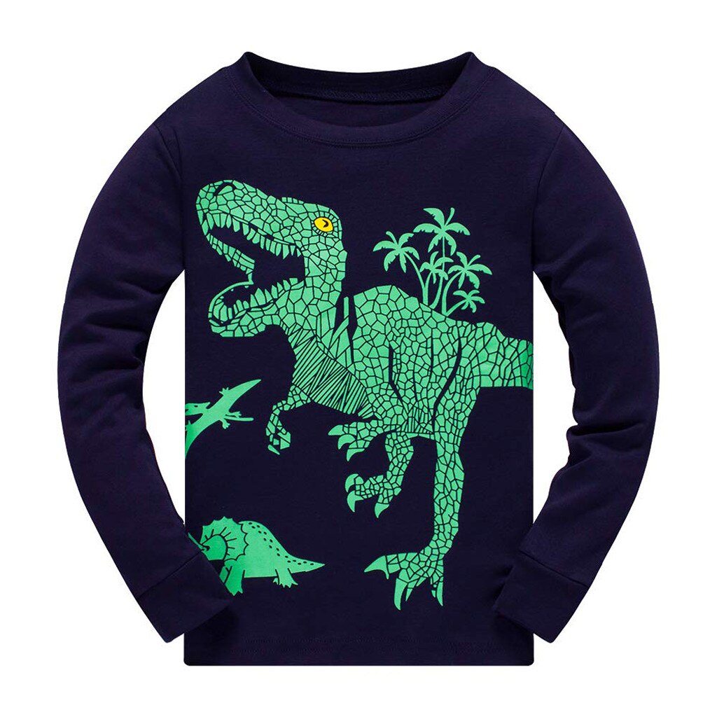 freundlicher Herbst Pyjama kleidung einstellen Jungen Karikatur Dinosaurier Nachtwäsche Anzug einstellen freundlicher lange ärmeln + Schlauch 2- stück Baby kleidung