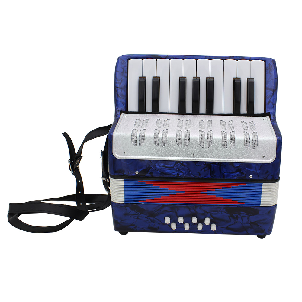 Mini 17-Key Accordion Durable 8 Bass Accordion Educational Musical Instrument Toy for Amateur Beginner Best